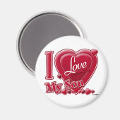 Ich Liebe Mein Sohn rot - Herz Magnet (Vorderseite/Rückseite)