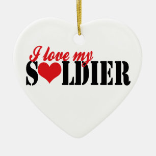 Ich Liebe mein Soldat Keramik Ornament