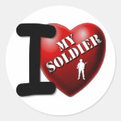 Ich Liebe mein Soldat Runder Aufkleber (Vorderseite)