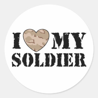 Ich Liebe mein Soldat Runder Aufkleber