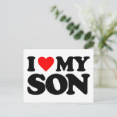 ICH LIEBE MEIN SON POSTKARTE (Stehend Vorderseite)