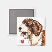 Ich Liebe mein spanischer Wasserhund Magnet (Vorderseite/Rückseite)