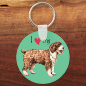 Ich Liebe mein spanischer Wasserhund Schlüsselanhänger (Vorderseite)