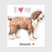 Ich Liebe mein Spanischer Wasserhund Vinyl Sticker (Blatt)