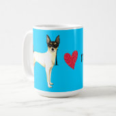 Ich Liebe mein Spielzeug Fox Terrier Kaffeetasse (Vorderseite Links)