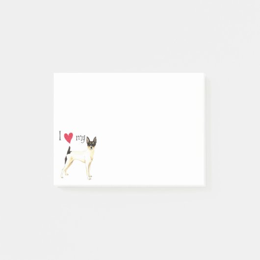 Ich Liebe mein Spielzeug Fox Terrier Post-it Klebezettel (Vorderseite)