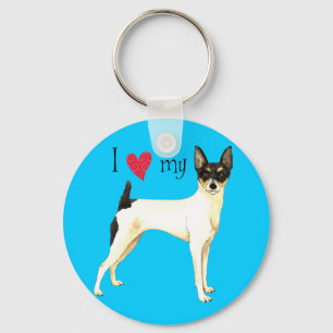 Ich Liebe mein Spielzeug Fox Terrier Schlüsselanhänger