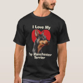 Ich Liebe mein Spielzeug Manchester Terrier Puppy T-Shirt (Vorderseite)