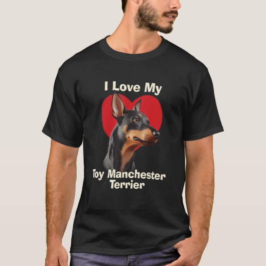 Ich Liebe mein Spielzeug Manchester Terrier Puppy T-Shirt (Vorderseite)