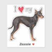 Ich Liebe mein Spielzeug Manchester Terrier Vinyl Aufkleber (Blatt)