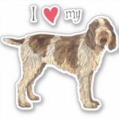 Ich Liebe mein Spinone Italiano Vinyl Sticker (Vorderseite)