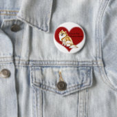 "Ich Liebe mein Spitz-" Hundekunst-Knopf Button (Beispiel)