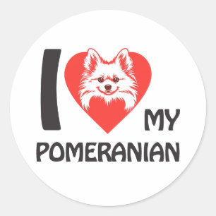 Ich Liebe mein Spitz - Niedliche Fluffy Dog Lover  Runder Aufkleber