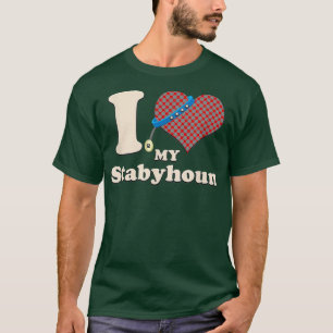 Ich Liebe mein Stabyhoud Dog Besitzer Herz  T-Shirt