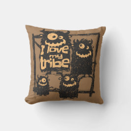 Ich Liebe mein Stamm Funny Monster Familie Hallowe Kissen