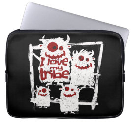 Ich Liebe mein Stamm Funny Monster Familie Hallowe Laptopschutzhülle