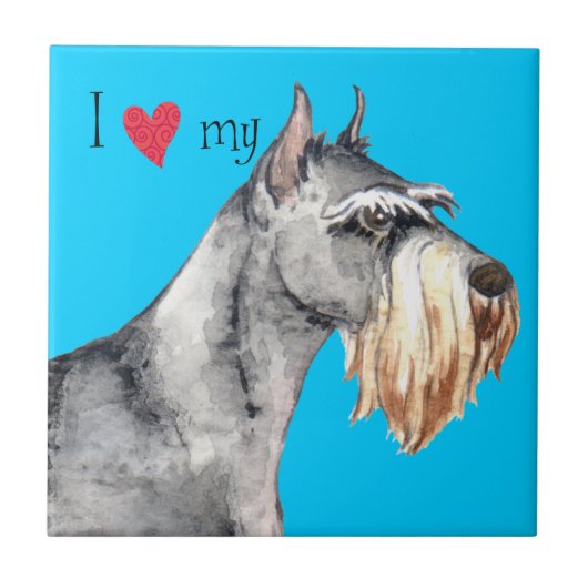 Ich Liebe mein Standard Schnauzer Fliese (Vorderseite)