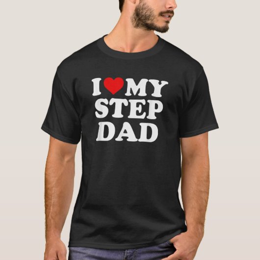 Ich Liebe Mein Step Vater Stepdad Bonus Vater Red T-Shirt (Vorderseite)