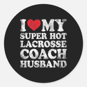 Ich Liebe mein Super Hot Lacrosse Coach Husband Va Runder Aufkleber