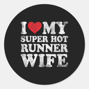 Ich Liebe mein Super Hot Runner Ehefrau Valentinst Runder Aufkleber