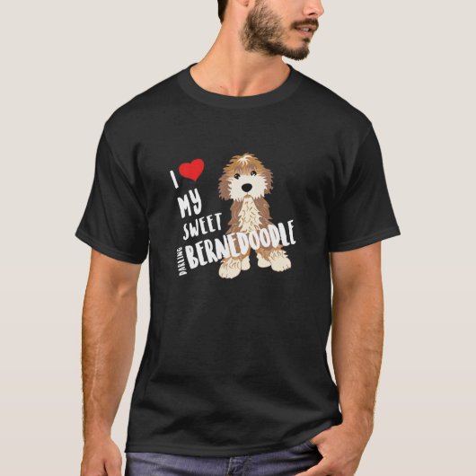 Ich Liebe mein süß Darling Bernedoodle Hund Funny T-Shirt (Vorderseite)