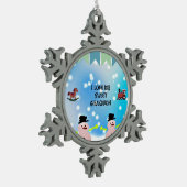 Ich Liebe mein Süß Grandson Schneeflocken Zinn-Ornament (Links)