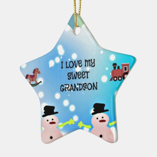 Ich Liebe mein Sweet Grandson Keramikornament (Links)