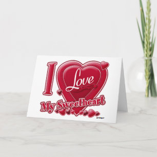 Ich Liebe mein Sweetheart rot - Herz Feiertagskarte