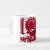 Ich Liebe mein Sweetheart rot - Herz Kaffeetasse (Vorderseite Links)
