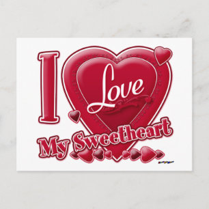 Ich Liebe mein Sweetheart rot - Herz Postkarte