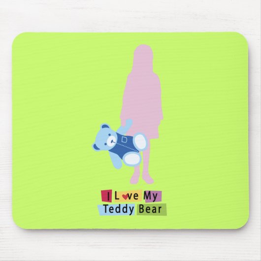 Ich Liebe mein Teddybär Mousepad (Vorne)