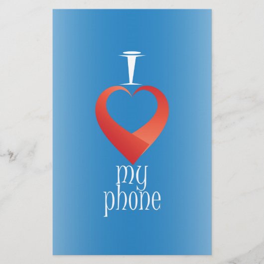 Ich Liebe mein Telefon Briefpapier (Vorderseite)