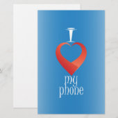 Ich Liebe mein Telefon Briefpapier (Vorne/Hinten)