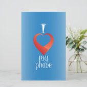 Ich Liebe mein Telefon Briefpapier (Stehend Vorderseite)