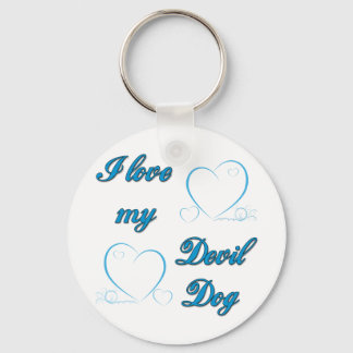 Ich Liebe mein Teufel Hund Schlüsselanhänger