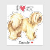 Ich Liebe mein Tibeter Terrier Vinyl Sticker (Blatt)