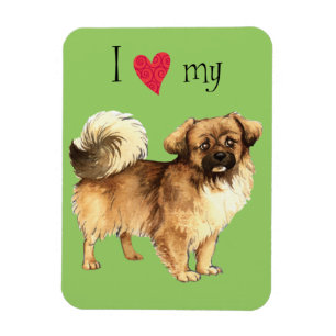 Ich Liebe mein tibetischer Spanier Magnet
