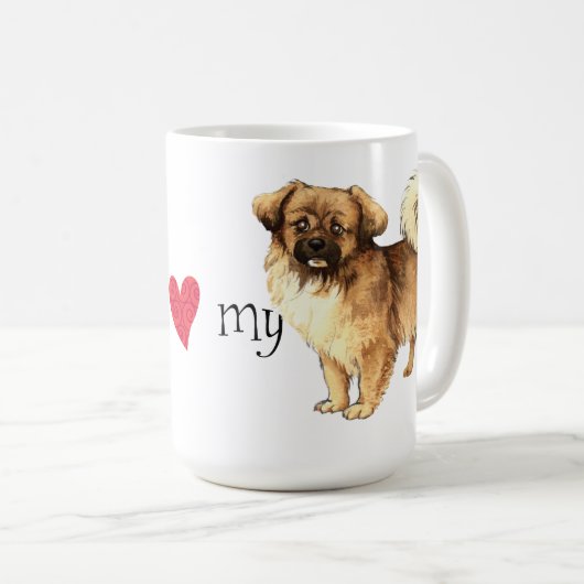 Ich Liebe mein tibetisches Spanisch Kaffeetasse (VorderseiteRechts)