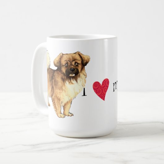 Ich Liebe mein tibetisches Spanisch Kaffeetasse (Vorderseite Links)