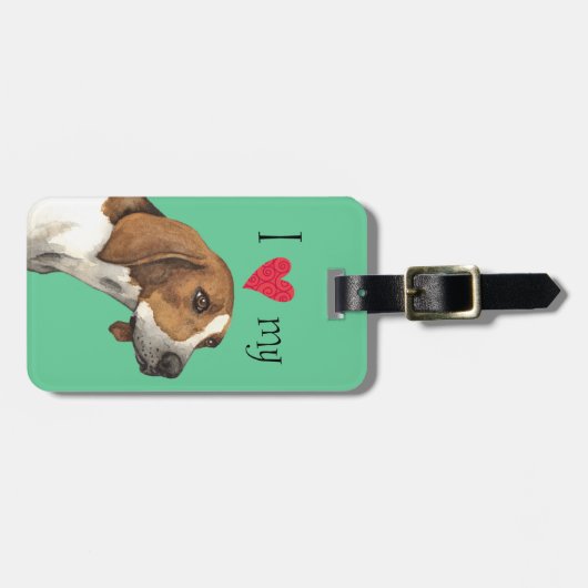 Ich Liebe mein Treeing Walker Gepäckanhänger (Vorderseite horizontal)