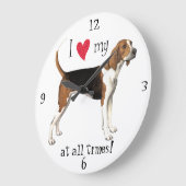 Ich Liebe mein Treeing Walker Große Wanduhr (Winkel)