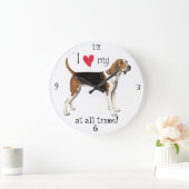 Ich Liebe mein Treeing Walker Große Wanduhr (Zuhause)