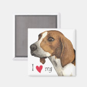 Ich Liebe mein Treeing Walker Magnet (Vorderseite/Rückseite)