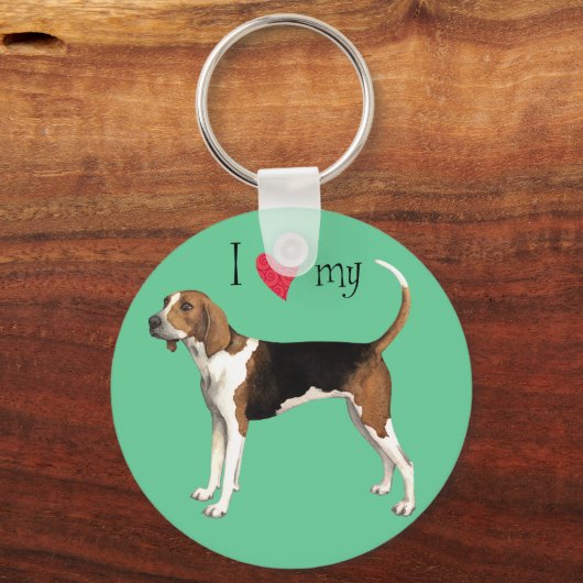 Ich Liebe mein Treeing Walker Schlüsselanhänger (Vorderseite)