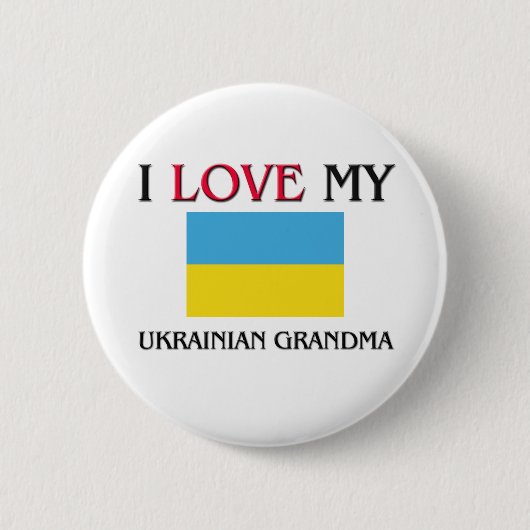 Ich Liebe mein ukrainisches Oma Button (Vorderseite)