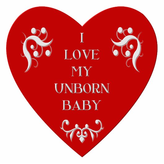 "Ich Liebe mein ungeborenes Kind" Freistehende Fotoskulptur (Vorne)