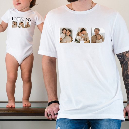 Ich Liebe mein Vater FotoCollage Baby Strampler