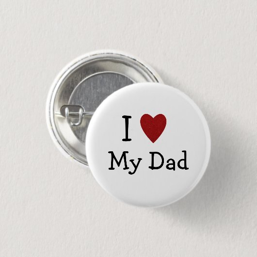 Ich Liebe Mein Vater Pinback Button (Vorne & Hinten)