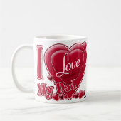Ich Liebe Mein Vater rot - Herz Kaffeetasse (Links)