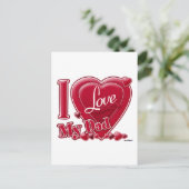 Ich Liebe Mein Vater rot - Herz Postkarte (Stehend Vorderseite)